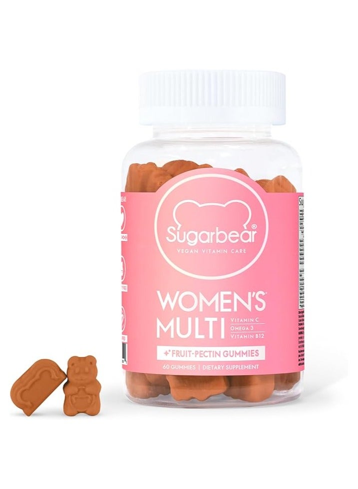 SugarBear Women's Multivitamin Chewables Collagen Booster Vegan Blend With Glutathione Omega 3 Gummy Supplements 60 Gum - Image 1